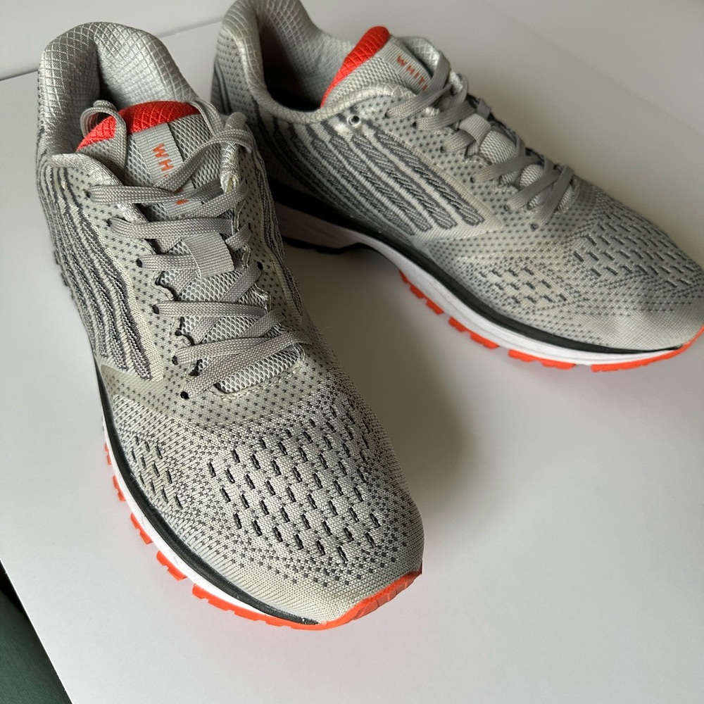 WHITIN Gray and Red Athletic Shoes